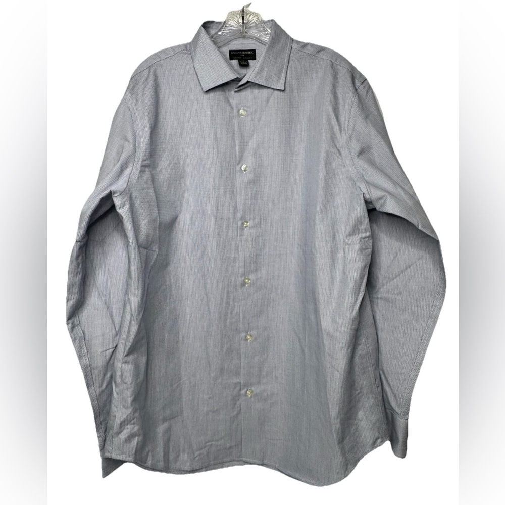 Banana Republic Classic Fit Non-Iron Men's Button Front Shirt Long Sleeve Size L
